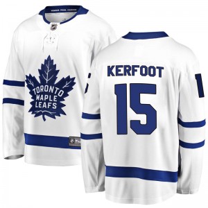 Fanatics Branded Alexander Kerfoot Toronto Maple Leafs Youth Breakaway Away Jersey - White