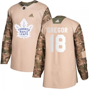 Adidas Noah Gregor Toronto Maple Leafs Youth Authentic Veterans Day Practice Jersey - Camo