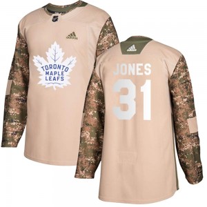 Adidas Martin Jones Toronto Maple Leafs Youth Authentic Veterans Day Practice Jersey - Camo