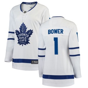 Fanatics Branded Johnny Bower Toronto Maple Leafs Women's Breakaway Away Jersey - White