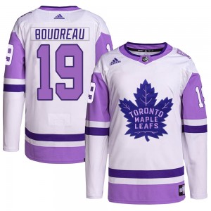 Adidas Bruce Boudreau Toronto Maple Leafs Youth Authentic Hockey Fights Cancer Primegreen Jersey - White/Purple