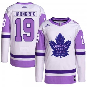 Adidas Calle Jarnkrok Toronto Maple Leafs Youth Authentic Hockey Fights Cancer Primegreen Jersey - White/Purple