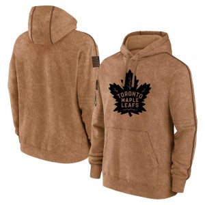 Youth Toronto Maple Leafs Brown 2023 Salute to Service Club Pullover Hoodie