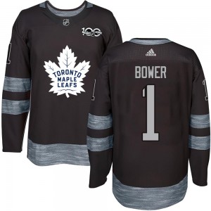 Johnny Bower Toronto Maple Leafs Men's Authentic 1917- 100th Anniversary Jersey - Black