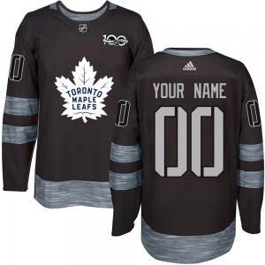Custom Toronto Maple Leafs Men's Authentic Custom 1917- 100th Anniversary Jersey - Black