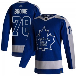 Adidas TJ Brodie Toronto Maple Leafs Youth Authentic 2020/21 Reverse Retro Jersey - Blue