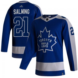Adidas Borje Salming Toronto Maple Leafs Youth Authentic 2020/21 Reverse Retro Jersey - Blue