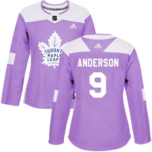Adidas Glenn Anderson Toronto Maple Leafs Women's Authentic Fights Cancer Practice Jersey - Purple
