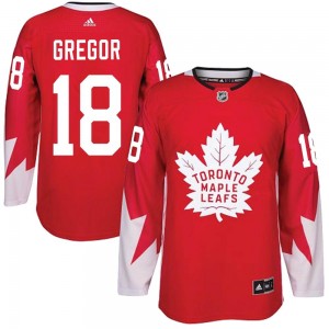 Adidas Noah Gregor Toronto Maple Leafs Youth Authentic Alternate Jersey - Red