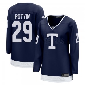 Fanatics Branded Felix Potvin Toronto Maple Leafs Women's Breakaway 2022 Heritage Classic Jersey - Navy