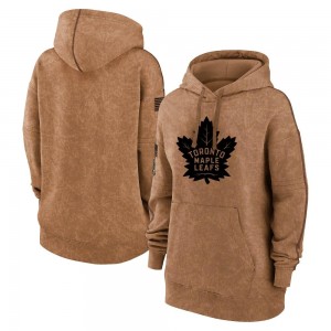 Women's Toronto Maple Leafs Brown 2023 Salute to Service Pullover Hoodie