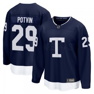 Fanatics Branded Felix Potvin Toronto Maple Leafs Youth Breakaway 2022 Heritage Classic Jersey - Navy