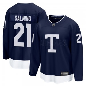 Fanatics Branded Borje Salming Toronto Maple Leafs Youth Breakaway 2022 Heritage Classic Jersey - Navy
