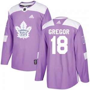 Adidas Noah Gregor Toronto Maple Leafs Men's Authentic Fights Cancer Practice Jersey - Purple