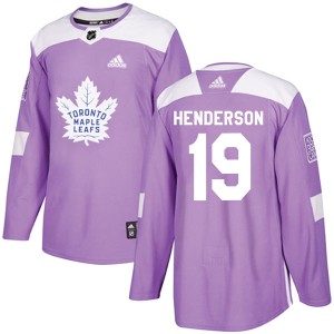 Adidas Paul Henderson Toronto Maple Leafs Men's Authentic Fights Cancer Practice Jersey - Purple