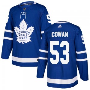 Adidas Easton Cowan Toronto Maple Leafs Youth Authentic Home Jersey - Blue