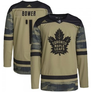 Adidas Johnny Bower Toronto Maple Leafs Men's Authentic Military Appreciation Practice Jersey - Camo