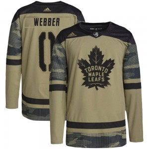 Adidas Cade Webber Toronto Maple Leafs Men's Authentic Military Appreciation Practice Jersey - Camo