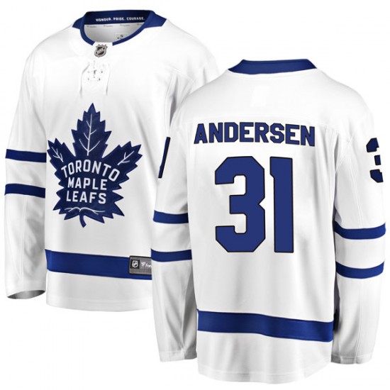 Fanatics Branded Frederik Andersen Toronto Maple Leafs Youth Breakaway Away Jersey - White