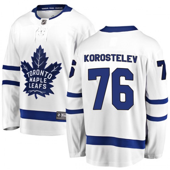 Fanatics Branded Nikita Korostelev Toronto Maple Leafs Youth Breakaway Away Jersey - White