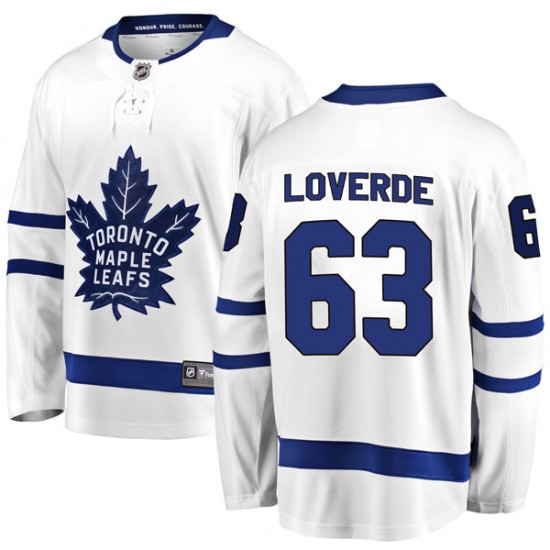 Fanatics Branded Vincent LoVerde Toronto Maple Leafs Youth Breakaway Away Jersey - White