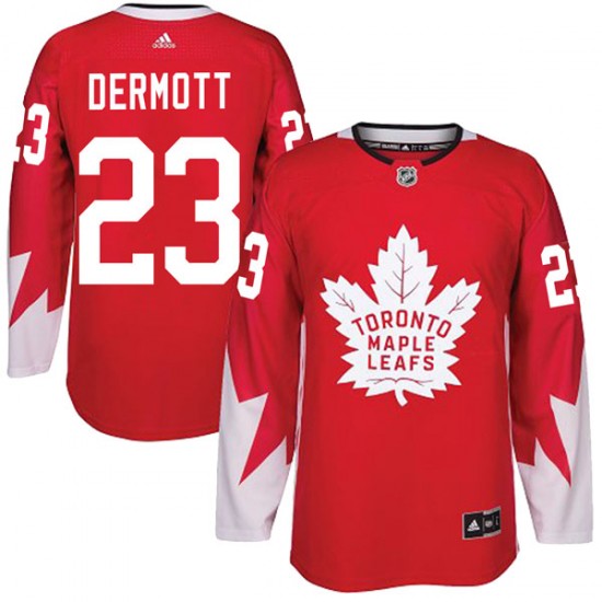 Adidas Travis Dermott Toronto Maple Leafs Men's Authentic Alternate Jersey - Red