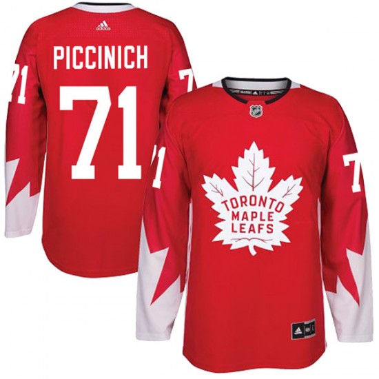 Adidas J.J. Piccinich Toronto Maple Leafs Men's Authentic Alternate Jersey - Red