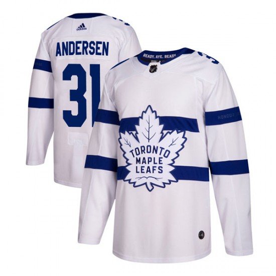 Adidas Frederik Andersen Toronto Maple Leafs Men's Authentic 2018 Stadium Series Jersey - White