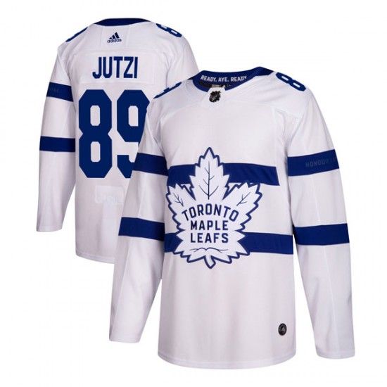 Adidas Jon Jutzi Toronto Maple Leafs Men's Authentic 2018 Stadium Series Jersey - White