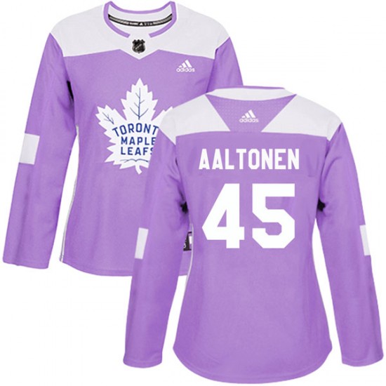Adidas Miro Aaltonen Toronto Maple Leafs Women's Authentic Fights Cancer Practice Jersey - Purple