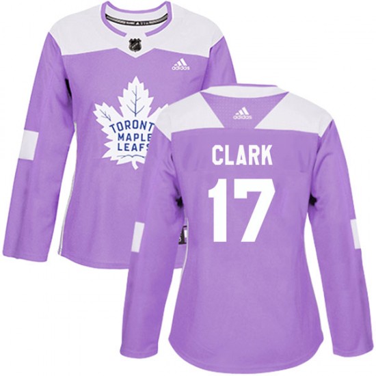 Adidas Wendel Clark Toronto Maple Leafs Women's Authentic Fights Cancer Practice Jersey - Purple