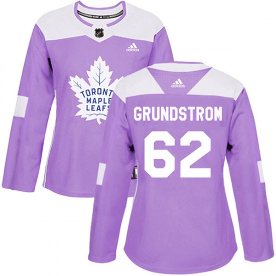 Adidas Carl Grundstrom Toronto Maple Leafs Women's Authentic Fights Cancer Practice Jersey - Purple