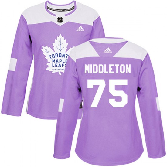 Adidas Keaton Middleton Toronto Maple Leafs Women's Authentic Fights Cancer Practice Jersey - Purple