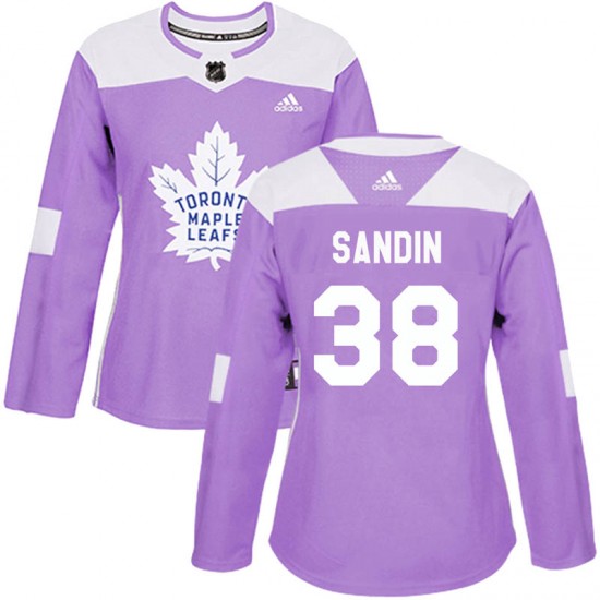 Adidas Rasmus Sandin Toronto Maple Leafs Women's Authentic Fights Cancer Practice Jersey - Purple