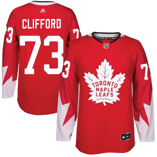 Adidas Kyle Clifford Toronto Maple Leafs Youth Authentic Alternate Jersey - Red