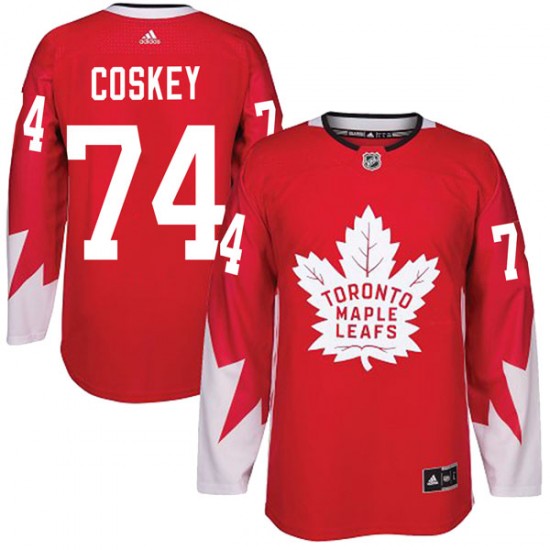 Adidas Cole Coskey Toronto Maple Leafs Youth Authentic Alternate Jersey - Red