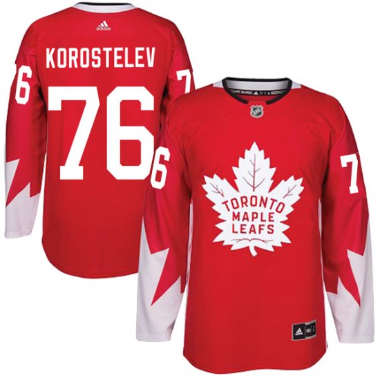 Adidas Nikita Korostelev Toronto Maple Leafs Youth Authentic Alternate Jersey - Red