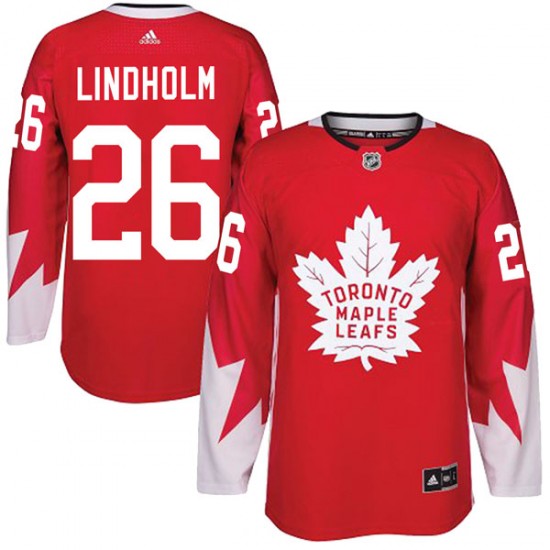Adidas Par Lindholm Toronto Maple Leafs Youth Authentic Alternate Jersey - Red