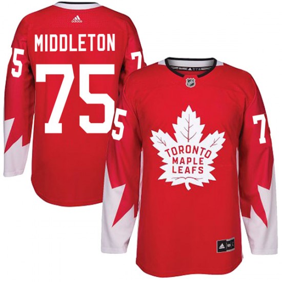 Adidas Keaton Middleton Toronto Maple Leafs Youth Authentic Alternate Jersey - Red
