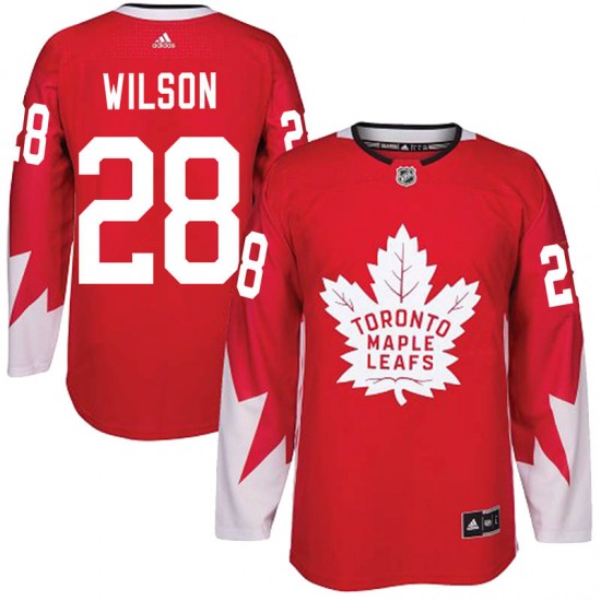 Adidas Garrett Wilson Toronto Maple Leafs Youth Authentic Alternate Jersey - Red