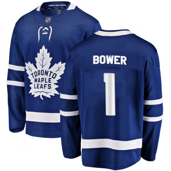 Fanatics Branded Johnny Bower Toronto Maple Leafs Youth Breakaway Home Jersey - Blue