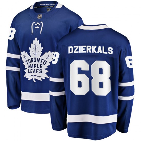 Fanatics Branded Martins Dzierkals Toronto Maple Leafs Youth Breakaway Home Jersey - Blue