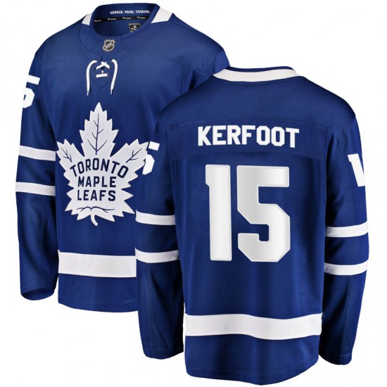 Fanatics Branded Alexander Kerfoot Toronto Maple Leafs Youth Breakaway Home Jersey - Blue