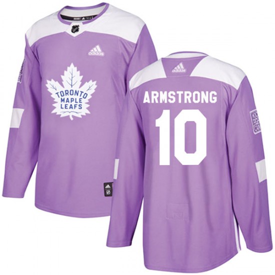 Adidas George Armstrong Toronto Maple Leafs Men's Authentic Fights Cancer Practice Jersey - Purple