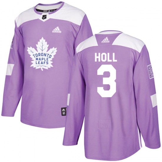 Adidas Justin Holl Toronto Maple Leafs Men's Authentic Fights Cancer Practice Jersey - Purple