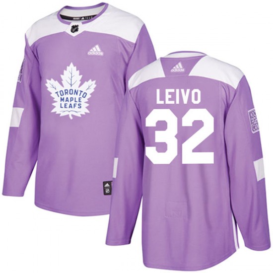 Adidas Josh Leivo Toronto Maple Leafs Men's Authentic Fights Cancer Practice Jersey - Purple