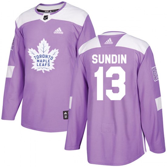 Adidas Mats Sundin Toronto Maple Leafs Men's Authentic Fights Cancer Practice Jersey - Purple