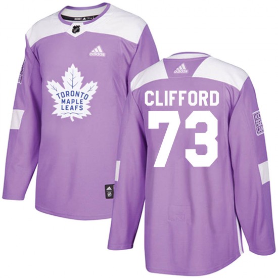 Adidas Kyle Clifford Toronto Maple Leafs Youth Authentic Fights Cancer Practice Jersey - Purple