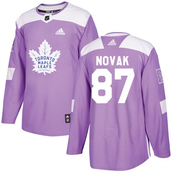 Adidas Max Novak Toronto Maple Leafs Youth Authentic Fights Cancer Practice Jersey - Purple