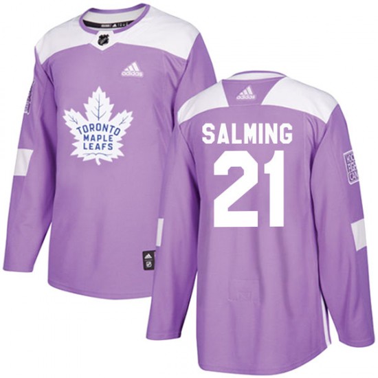 Adidas Borje Salming Toronto Maple Leafs Youth Authentic Fights Cancer Practice Jersey - Purple